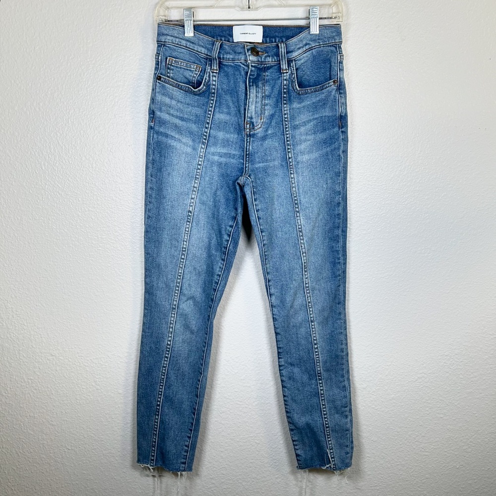 Current/Elliott Seamed Cropped Jeans - image 1